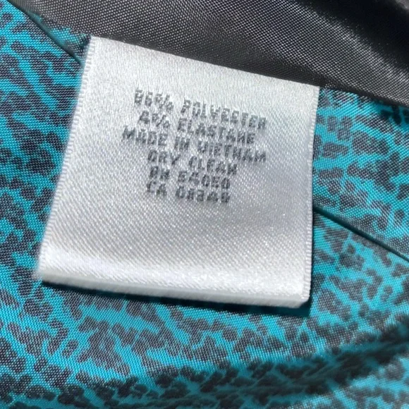 NWT Kasper Womens Sz 14 Teal Peacock Lined Button Blazer Jacket Career Suit $99 - Picture 12 of 13